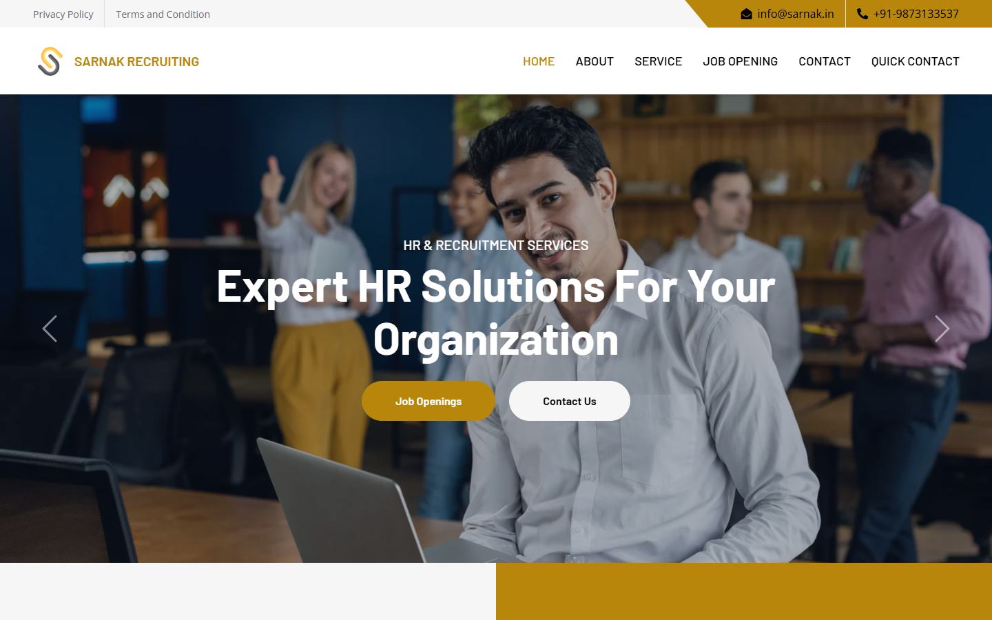 Sarnak Recruiting HR and recruitment website built by SiteGen Technology